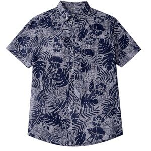 SONOMA Life Style Hawaiian Tropical Button Down Shirt Mens XL Blue Floral Cotton
